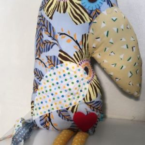 Upcycled Patchwork Bird Neutral 