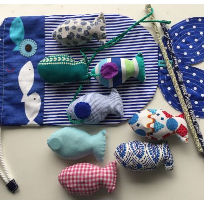 recycled fabric fishing toy