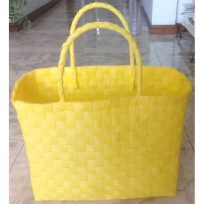 yellow recycled plastic basket on ecomauritius.mu