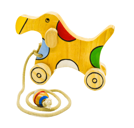 handcrafted wooden dog toy on ecomauritius.mu