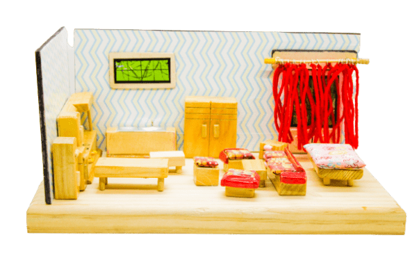 handcrafted wooden house toy on ecomauritius.mu