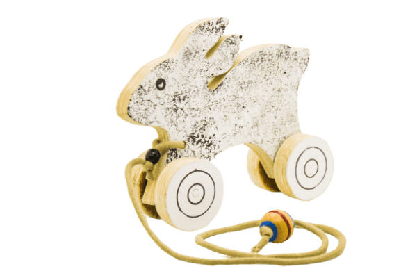 Handcrafted Wooden Rabbit Pull ecomauritius.mu