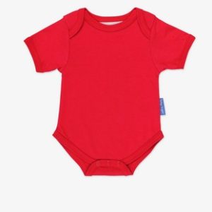 Organic Cotton Red Basic Baby Body - 6-12 Months